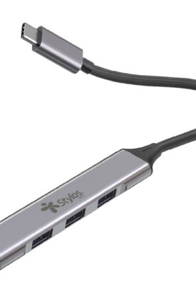 Hub 4 en 1 USB C a 3xUSB 2.0  1xUSB 3.0 con Caja Gris